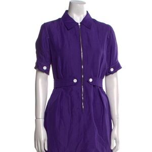 Sandro Purple Linen Zippered Women's Dress